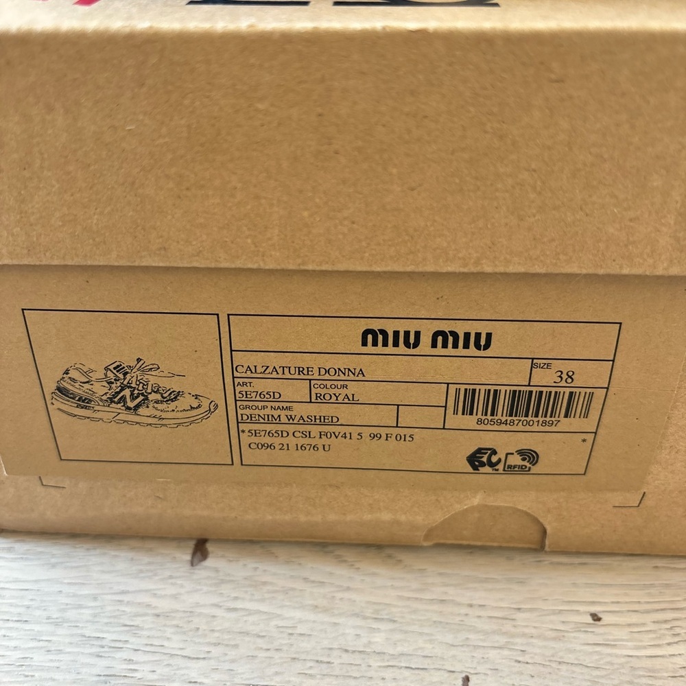 Miu Miu x New Balance Women’s 574 'Denim - Royal Blue' Size 8 - Picture 2 of 8